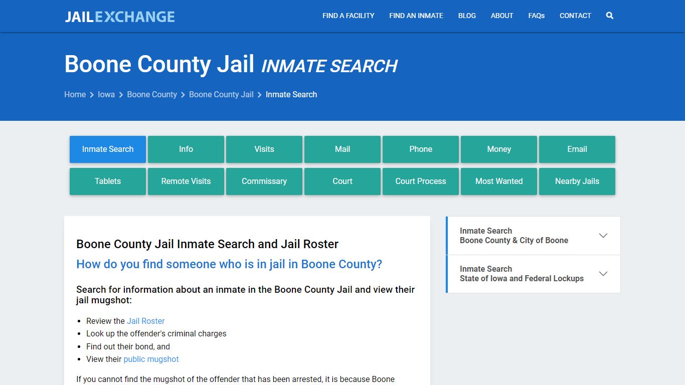 Inmate Search: Roster & Mugshots - Boone County Jail, IA