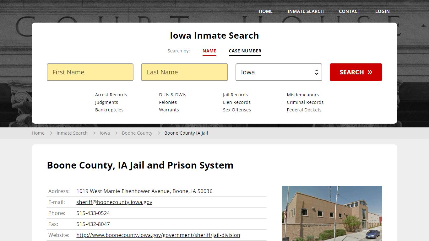 Boone County IA Jail Inmate Records Search, Iowa - StateCourts